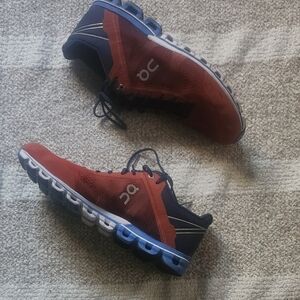 On Running Red and Navy Sneakers